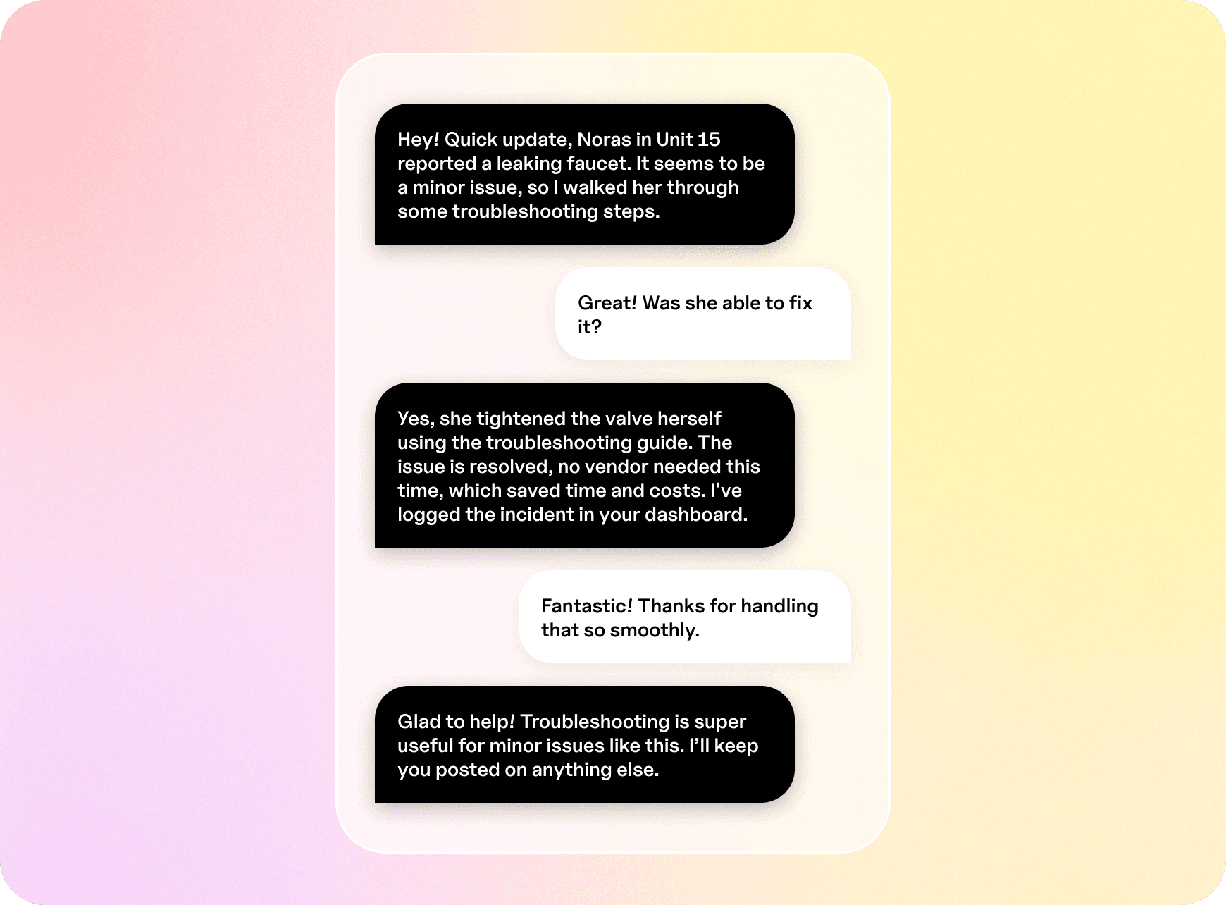 Chatbot conversation